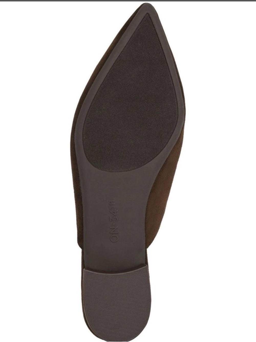 ON.34TH Brown Suede Pointed Mule with Square Accent - Picture 6 of 6